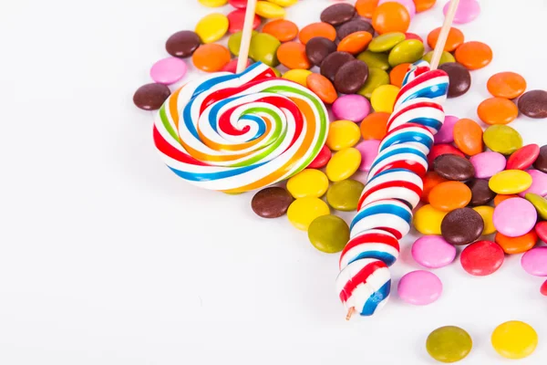 Sucette Candy sur bâton avec des petits sucres — Photo