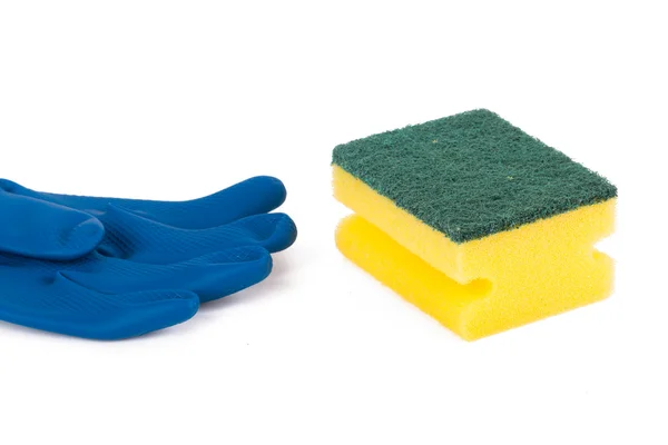 Glove and Sponge for Cleaning — Stock Photo, Image