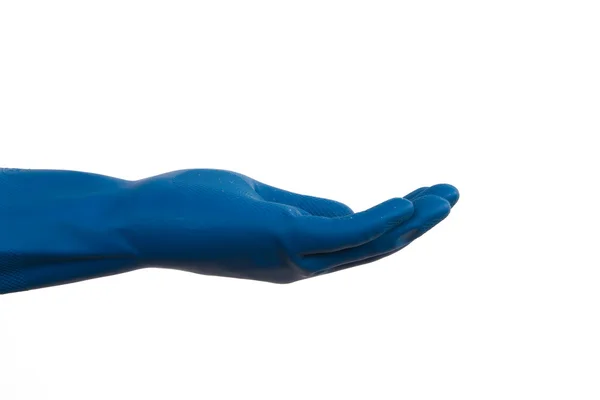 Hand in de handschoen reiniging — Stockfoto