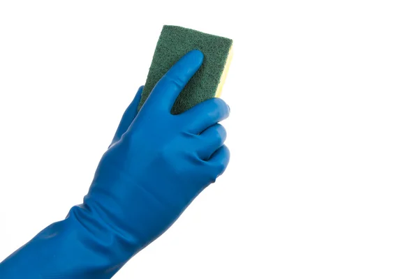 Hand in Glove Holding Sponge — Stock Photo, Image