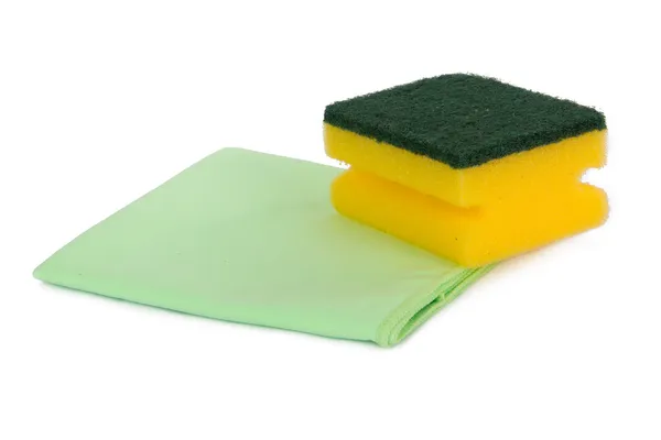 Rag e esponja para limpeza — Fotografia de Stock