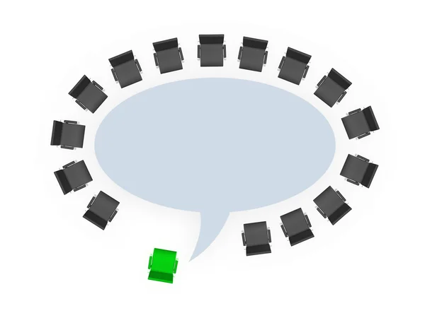 Office Chairs around Speech Bubble Table — Stock Photo, Image