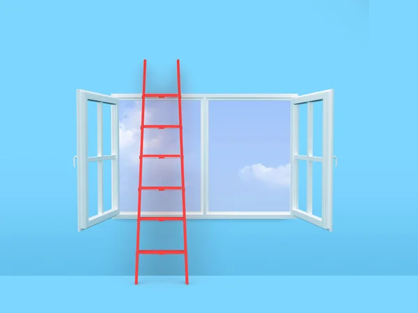 Ladder on Window — Stock Photo, Image