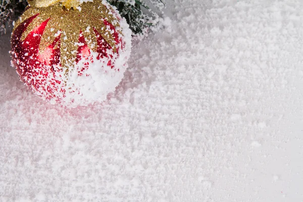 Snowy Christmas Ornaments — Stock Photo, Image