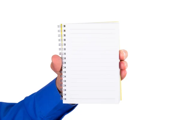 Affärsman anläggning notebook — Stockfoto