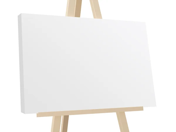 Ezel met witte canvas — Stockfoto