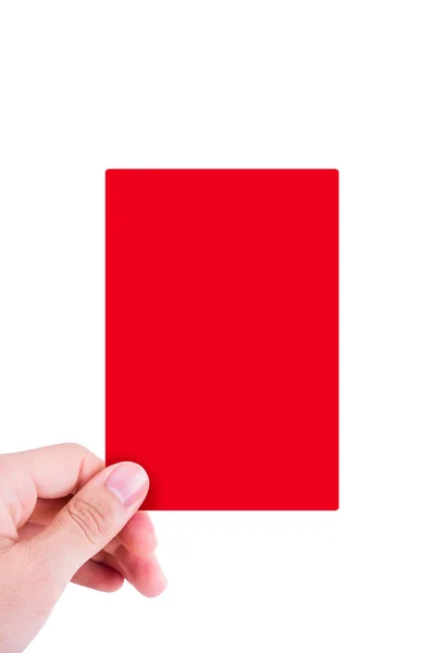 Hand Holding Red Card — Stock Photo, Image