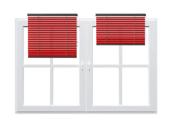 Striped Curtain on Windows — Stock Photo, Image