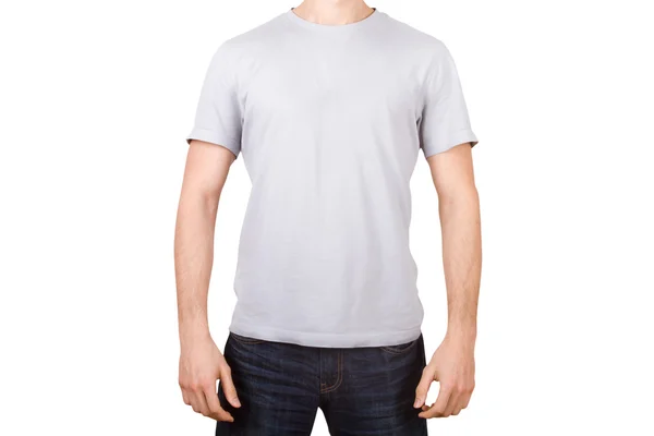 White Tshirt on Young Man — Stock Photo, Image