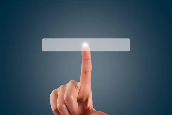 Finger Touching Blank Button