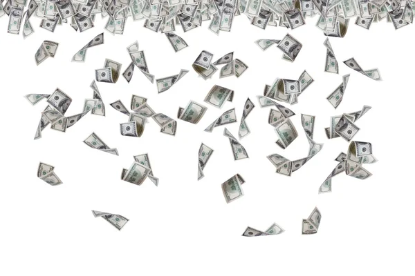 Dollar Banknotes Flying and Raining — Stock Photo, Image