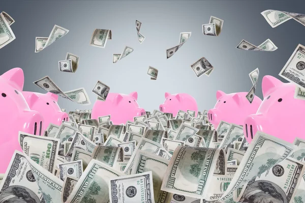 Piggy Banks in Dollar Farm — Stock Photo, Image