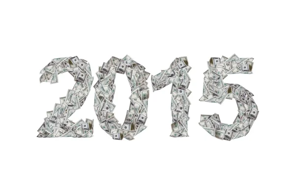 Year 2015 with Dollar Banknotes — Stock Photo, Image