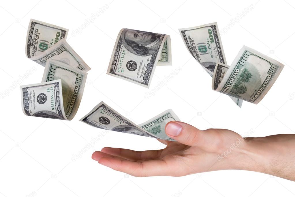 Dollar Banknotes on Young Male Hand