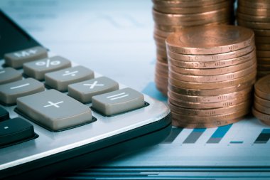 Finansal grafik hesap makinesi ve para ile