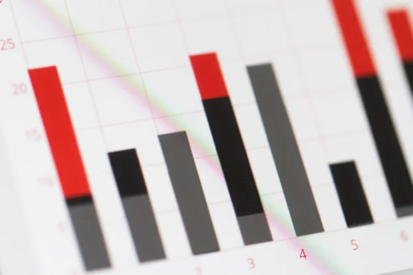 Graph-diagrammet på skärmen — Stockfoto