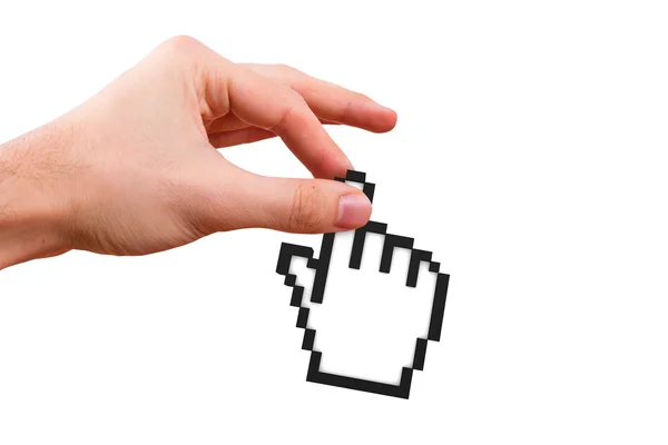 Cursor de mano que sostiene la mano — Foto de Stock