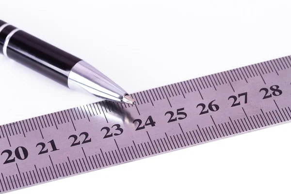 Pen and Ruler — Stock Photo, Image