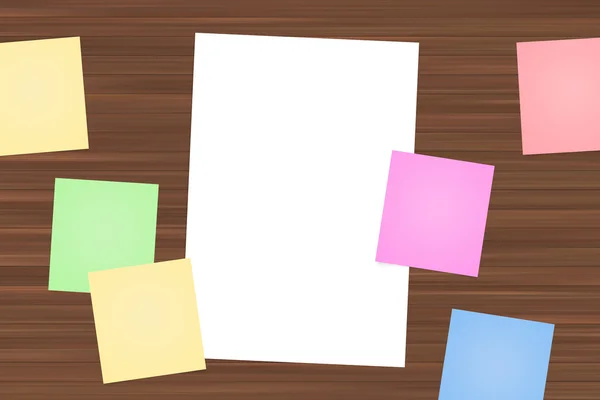 Kolorowy Sticky postów i białej księgi — Zdjęcie stockowe