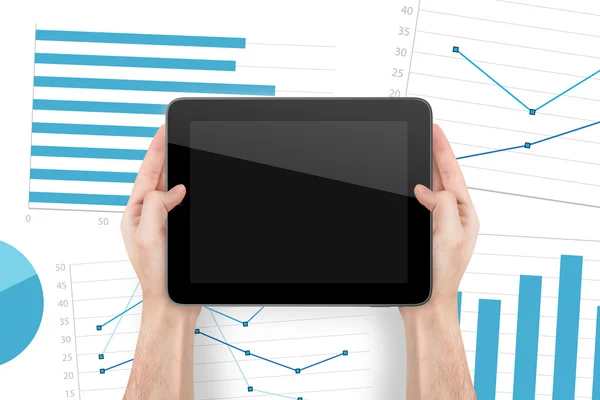 Tablet digitale e grafica finanziaria — Foto Stock