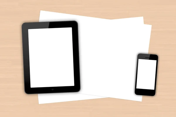 Digital Devices and Sheet — Stock Photo, Image