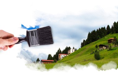 Hand Painting Ayder Plateau clipart
