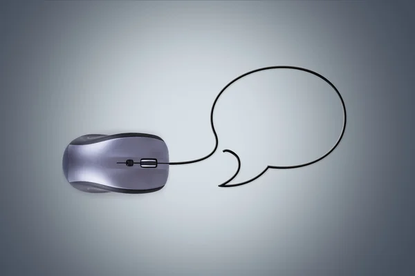 Computer Mouse with Speech Bubble — Stock Photo, Image