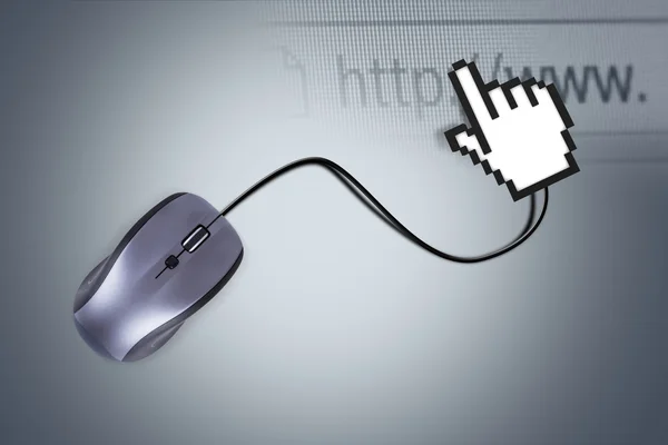 Mouse with Hand Cursor — Stock Photo, Image