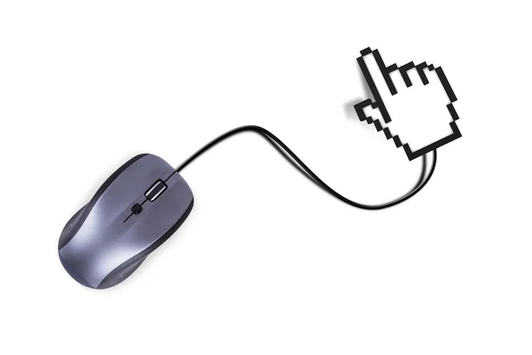 Mouse with Hand Cursor — Stock Photo, Image