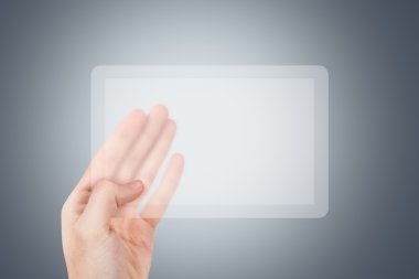 Şeffaf Tablet tutan el