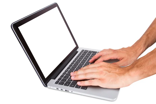 Hands Using Laptop — Stock Photo, Image