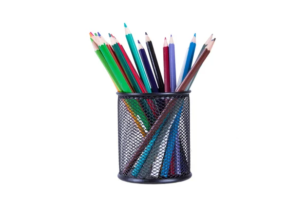 Colored Pencils in Pencil Case — Stock Photo, Image