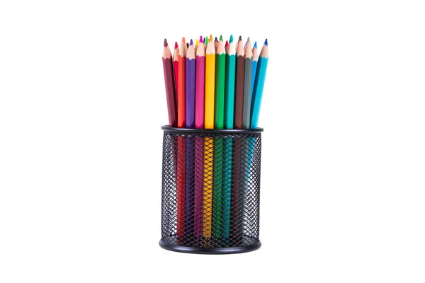 Colored Pencils in Pencil Case — Stock Photo, Image