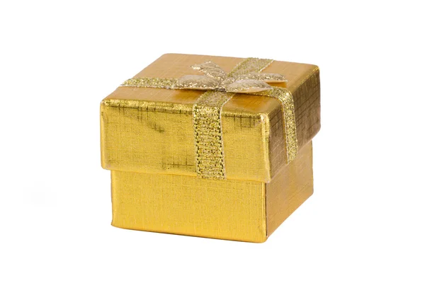 Caja de regalo de oro — Foto de Stock