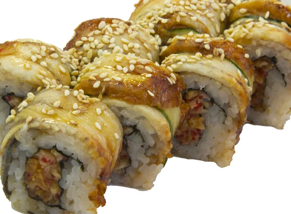Sushi, rullar, japansk mat, — Stockfoto