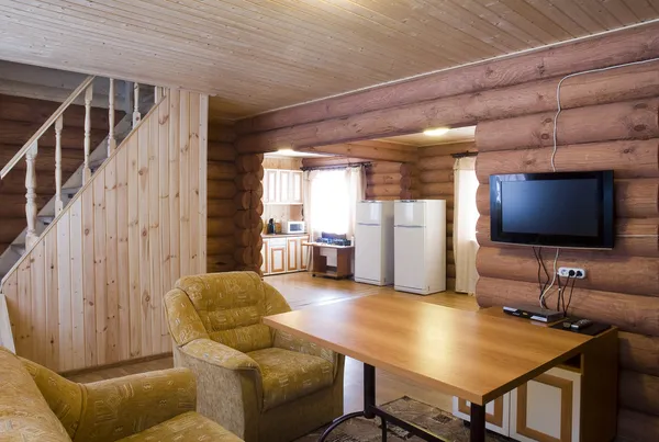 Casa in legno, interno, mobili , Foto Stock