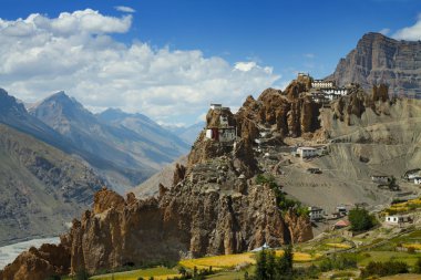 Hindistan, dağlar, Himalayalar, köy,