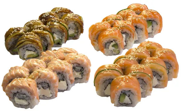 Japansk mat, nationella kök, sushi, rullar, — Stockfoto