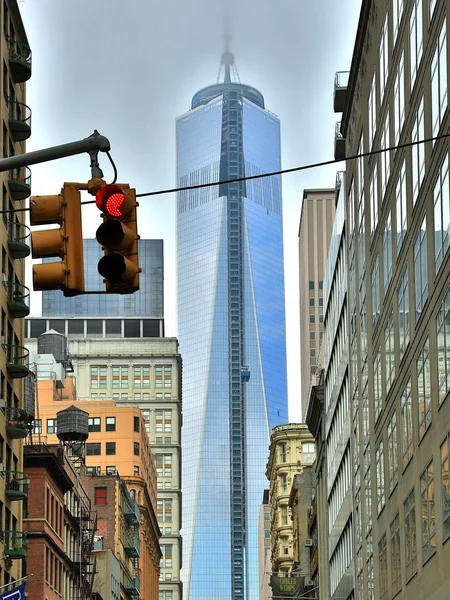 New York, Manhattan, Wolkenkratzer, — Stockfoto