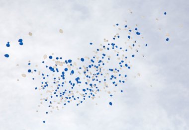 balloons in the sky clipart