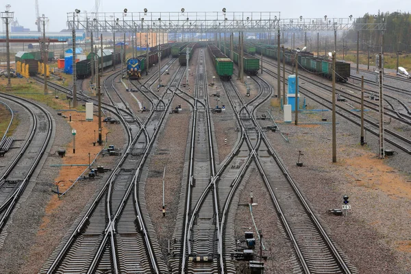 Raylar ve tren demiryolu — Stok fotoğraf