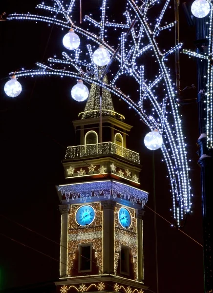 St. petersburg, Něvský prospekt v noci, Rusko — Stock fotografie