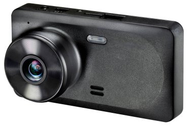 Cam mercekli ve emme kabıyla beyaz arka plana monte edilmiş araba DVR 'ı.