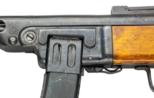 Historiska Sovjetiska Shpagin Submachine Pistol Andra Världskriget Vit Bakgrund — Stockfoto