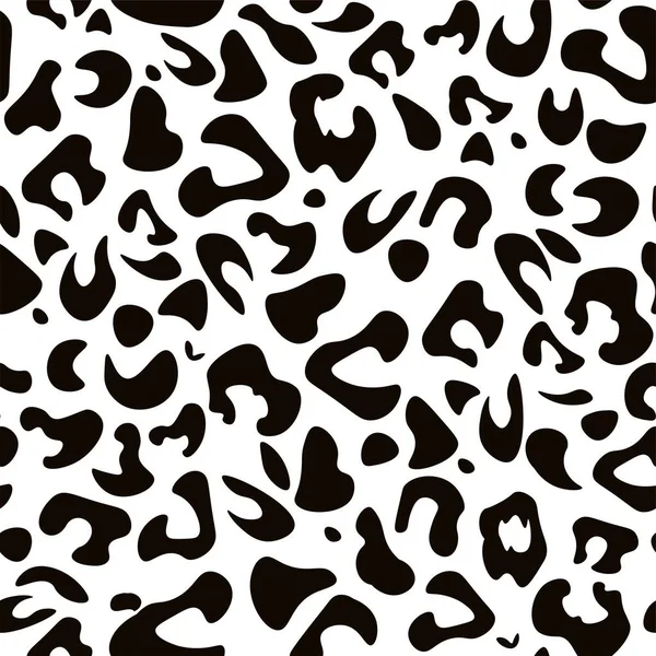 Padrão sem costura de leopardo preto e branco. Moda elegante textura vetorial . — Vetor de Stock