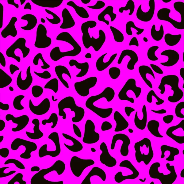 Padrão sem costura de leopardo preto e rosa. Moda elegante textura vetorial. — Vetor de Stock