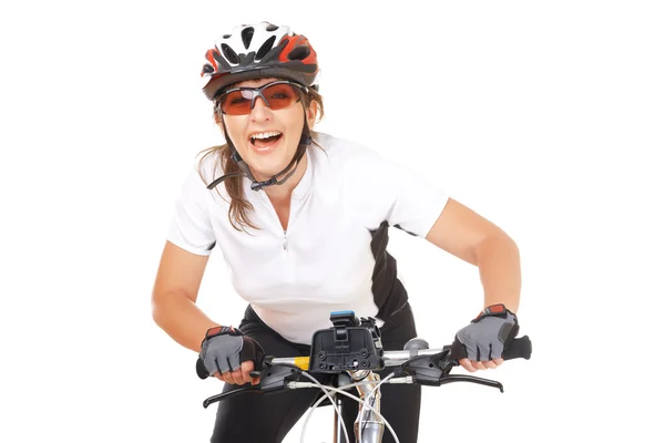 Menina ciclista — Fotografia de Stock