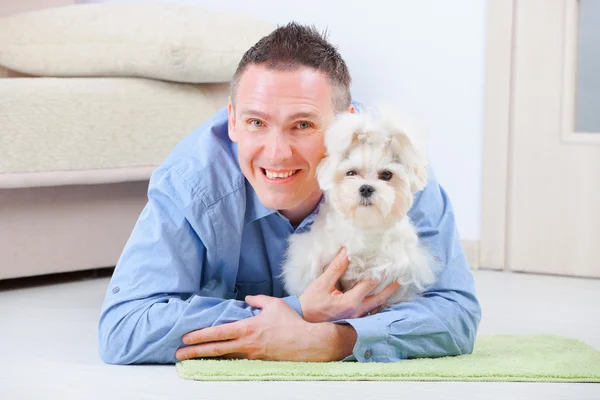 Dog and owner — Stock Photo, Image