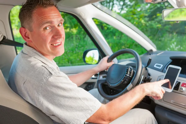 Mannen i bilen — Stockfoto