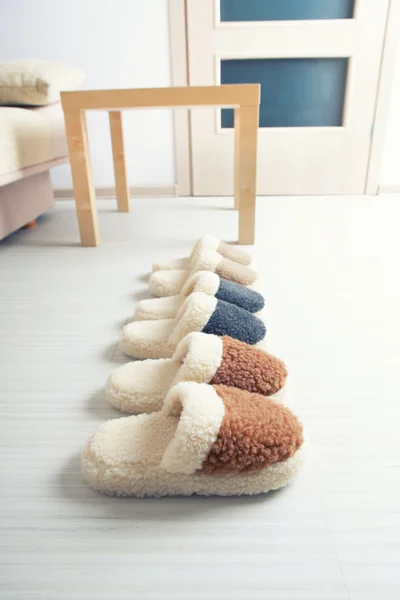 Natural woollen slippers — Stock Photo, Image